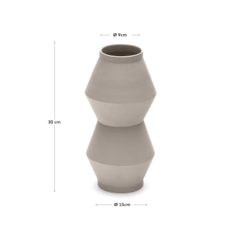 Vase Peratallada en céramique beige 30 cm - dimensions