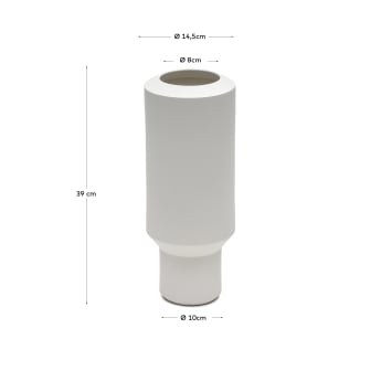 Estartit large ceramic vase in white, 39 cm - sizes