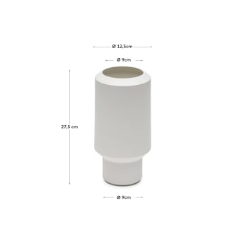 Estartit small ceramic vase in white, 27.5 cm - sizes