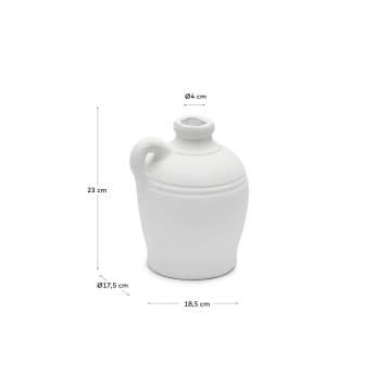 Vase Palafrugell en terre cuite finition blanche 24 cm - dimensions