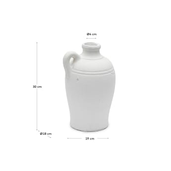 Palafrugell Vase aus Terrakotta weiß 30 cm - Größen
