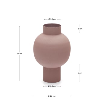 Vase en métal Celra marron 21 cm - dimensions