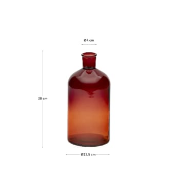 Brenna Vaas 100% gerecycled bruin glas 28 cm - maten