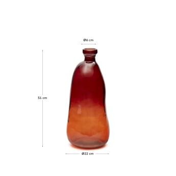 100% gerecycleerd bruin glas Brenna Vaas 51 cm - maten