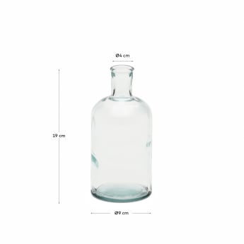 Brenna vase in 100% recycled transparent glass, 19 cm - sizes
