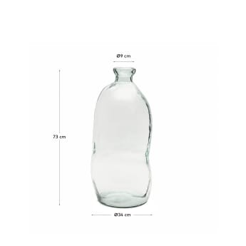 Jarrón Brenna de vidrio transparente 100% reciclado 73 cm - tamaños