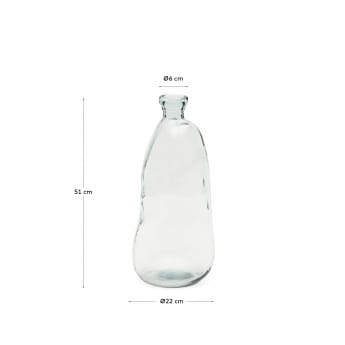 Vase Brenna en verre transparent 100% recyclé 51 cm - dimensions