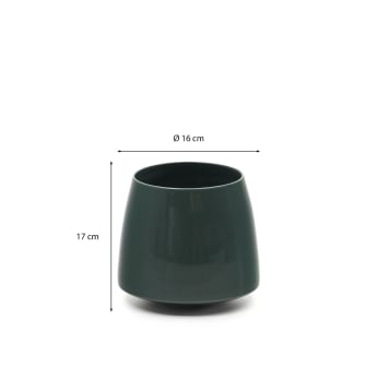 Vaso Sibla in ceramica verde 16 cm - dimensioni