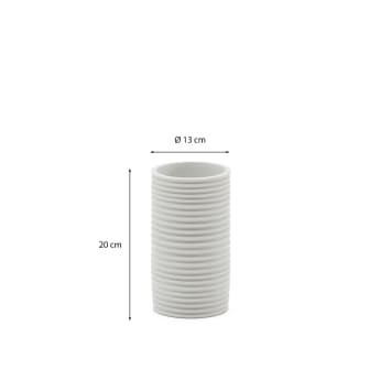 Vase Sibone en céramique blanche 13 cm - dimensions