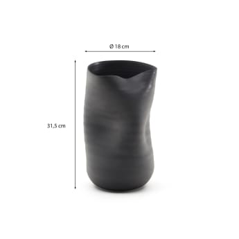 Jarrón Sibel de cerámica negro 18 cm - tamaños