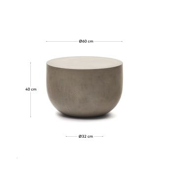 Tavolino da caffè rotondo Garbet in cemento Ø 60 cm - dimensioni