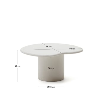 Τραπέζι σαλονιού Macarella από λευκό τσιμέντο 83 x 77 εκ. - μεγέθη
