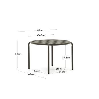 Βοηθητικό τραπέζι εξωτερικού χώρου Joncols, αλουμίνιο σε πράσινο φινίρισμα, Ø60εκ - μεγέθη