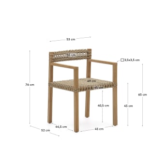 Chaise Giverola en bois de teck massif - dimensions