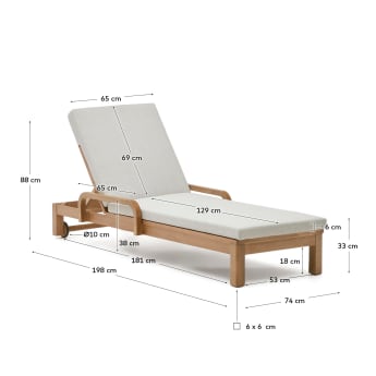 Sonsaura sun lounger made from solid eucalyptus wood FSC 100% - sizes