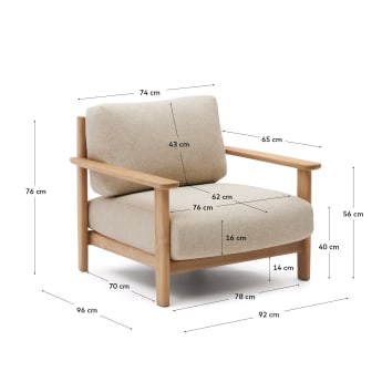 Fotel Tirant z litego drewna tekowego 100% FSC - rozmiary