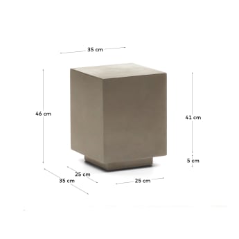 Mesa de apoio Rustella de cimento 35 x 35 cm - tamanhos