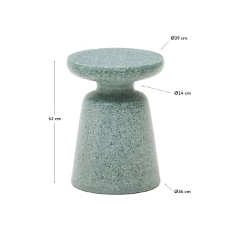 Tavolino da appoggio per esterni Mesquida in granito verde Ø 39 cm - dimensioni