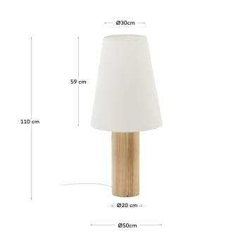 Marga floor lamp in solid wood with natural finish - sizes