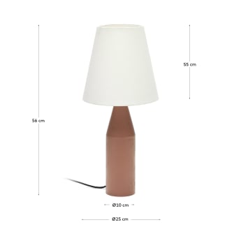 Lampe de table Boada en métal peint terracotta - dimensions