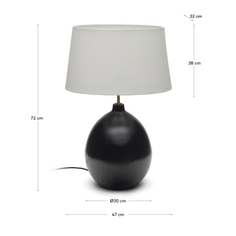 Lampa stołowa Foixa z metalu z czarnym wykończeniem - rozmiary