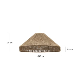 Pantalla para lámpara de techo Pontos de yute con acabado natural Ø 45 cm - tamaños