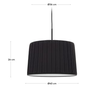 Paralume per lampada da soffitto Guash nera Ø 40 cm - dimensioni