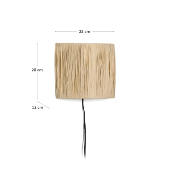 Pulmi wall lamp in natural raffia - sizes