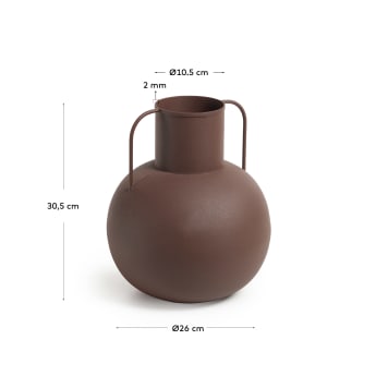 Vase grand format Yanela en métal bordeaux 30,5 cm - dimensions