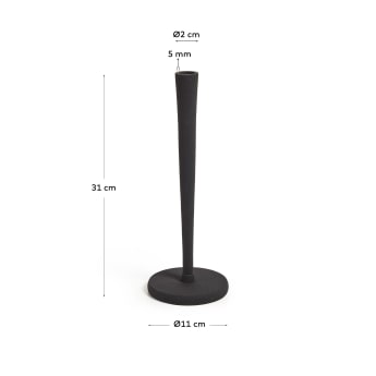 Elisa large metal candle holder in black - sizes