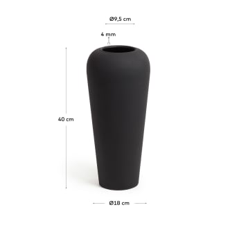 Vase petit format Walter en métal noir 40 cm - dimensions