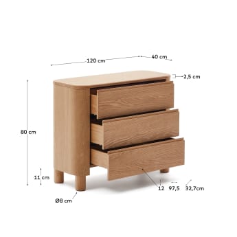 Salaya Chest of Drawers made from FSC Mix Credit Ash Plywood 120 x 80 cm - sizes