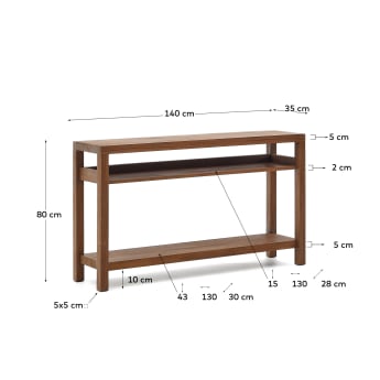 Sashi sideboard made in solid teak wood 140 x 80 cm - sizes
