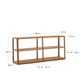 Maymai shelf with solid oak structure 180 x 81 cm - sizes