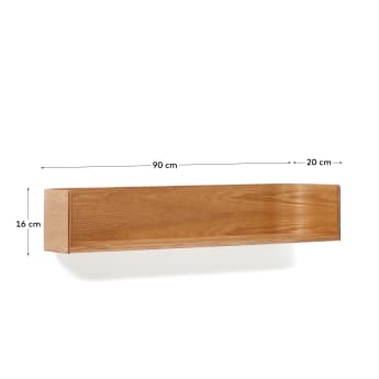 Octavia shelf made of ash plywood FSC Mix Credit 90 x 20 cm - sizes
