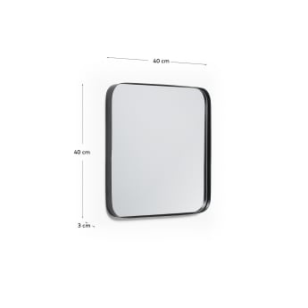 Specchio de parete Marco in metallo nero 40 x 40 cm - dimensioni