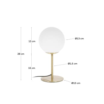 Mahala table lamp in steel and frosted glass UK adapter - sizes