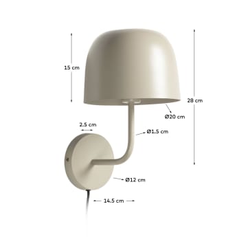 Alish metal wall light UK adapter - sizes