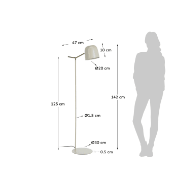 Alish metal floor lamp UK adapter - sizes