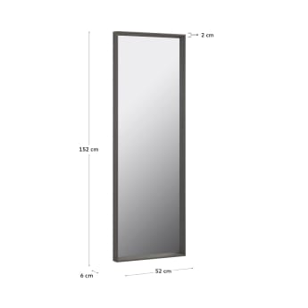 Nerina spiegel brede omlijsting donkere afwerking 52 x 152 cm - maten