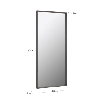 Specchio Nerina 80 x 180 cm con finitura scura - dimensioni