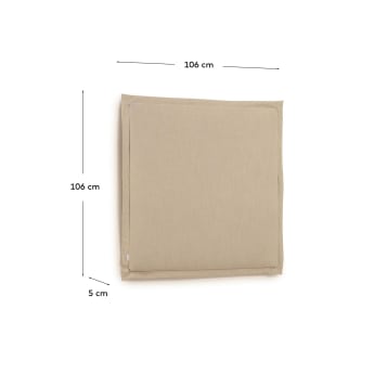 Cabecero desenfundable Tanit de lino beige para cama de 90 cm - tamaños