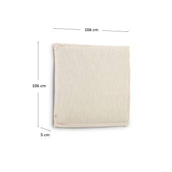 Tête de lit déhoussable Tanit en lin blanc pour lit de 90 cm - dimensions