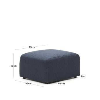 Neom footrest in blue, 75 x 64 cm - sizes