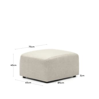Neom footrest in beige, 75 x 64 cm - sizes