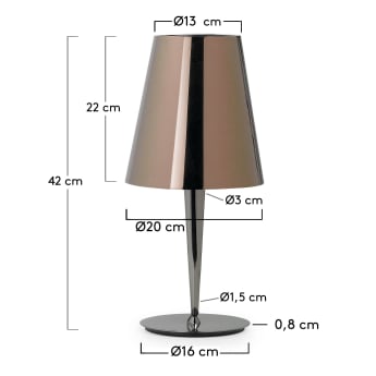 Lampe de table Asai bronze - dimensions