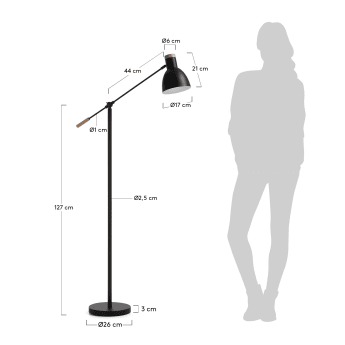 Tescarle floor lamp, black - sizes