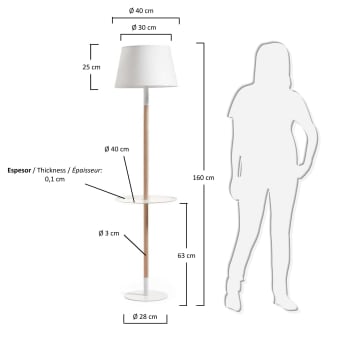 Orsen floor lamp, white - sizes