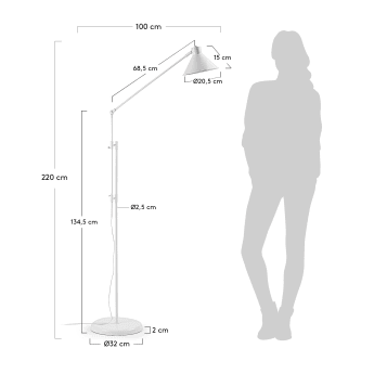 Dione floor lamp, white - sizes