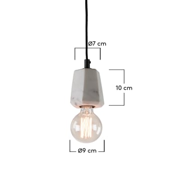 Lampe suspension Bray blanc - dimensions
